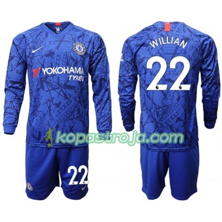 Billiga Fotbollströjor Chelsea Willian 22 Barn Hemma tröja 2019/20 Långärmad